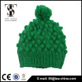 Solid color pom pom knitting Fashion winter hat for young girl